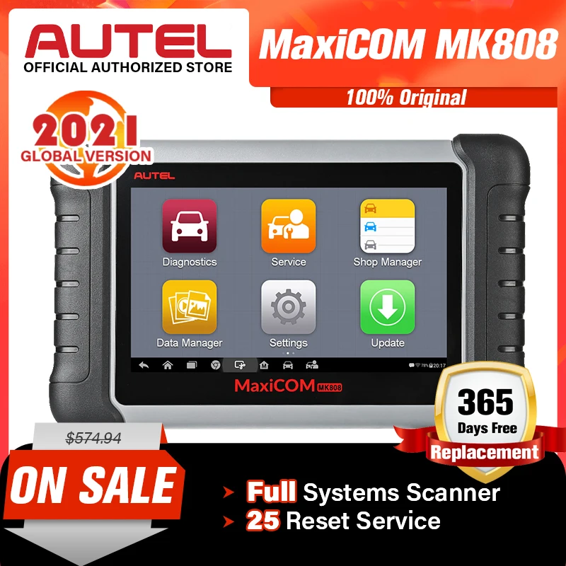 Autel MaxiCOM MK808 MX808 OBD OBDII Diagnostic Tool OBD2 Scanner Full Systems Diagnostic Scanner Autel Tablet Scanner Automotive