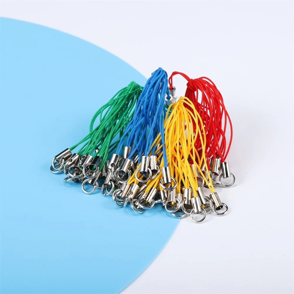 Keychain Accessories 20-100Pcs Lanyard Lariat Cord Lobster Clasp Rope Christmas Bell Keychain Hooks Mobile phone Strap Charm Keyring Bag