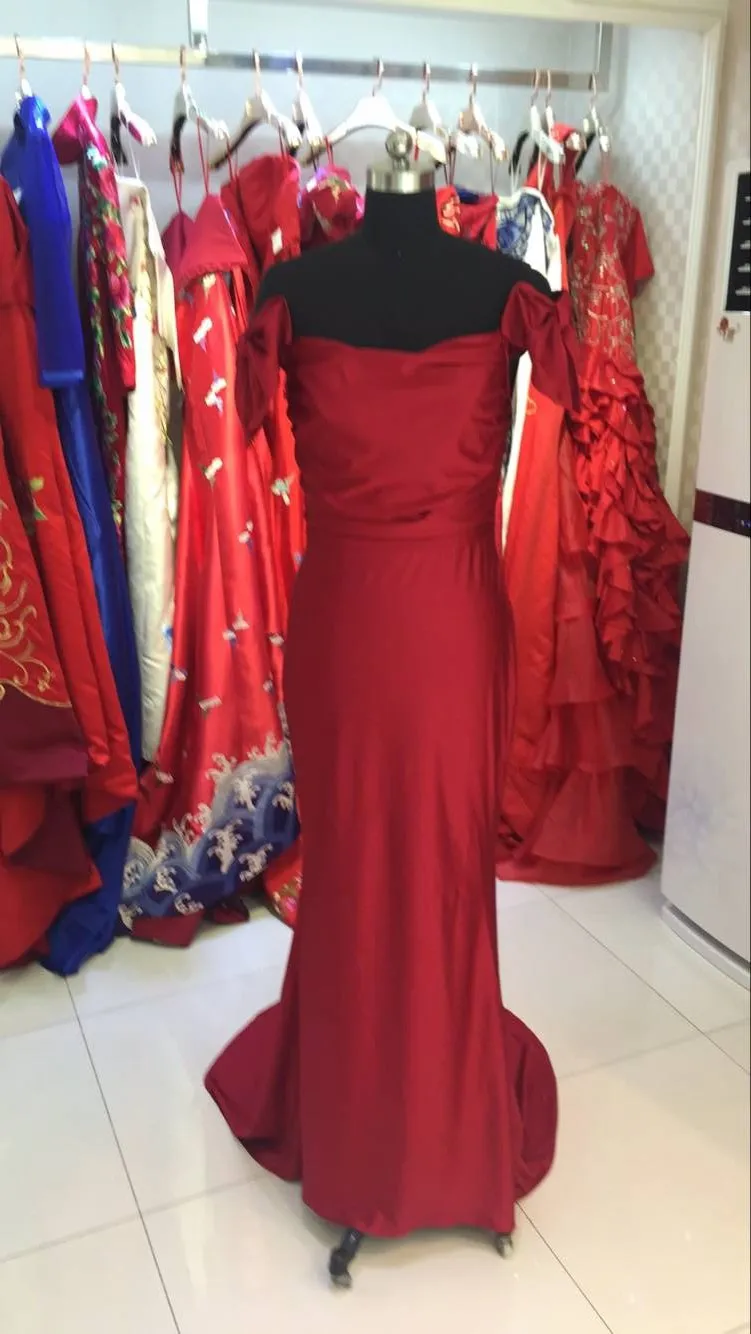 Vestido de noiva, винтажное вечернее платье-русалка, с открытыми плечами, вечерние платья из спандекса,, длинные платья для матери невесты