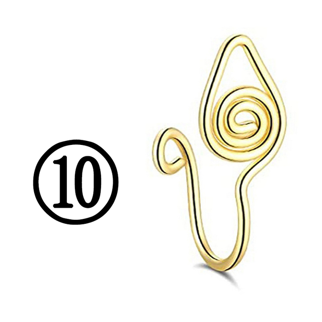 Fake Piercing Clip Nose Ring Cuff Body Jewelry for Women 2021 New Trend Red Blue Evil Eye Spiral Fake Nose Rings Ear Clip