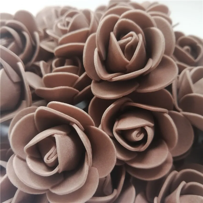 200pcs brown rose Подарки "сделай сам", розовые аксессуары в виде мишки, мешок из пены, форма для медведя, 200 шт, ПЭ, искусственные розы, цветы, головки, роза, медведь для влюбленных - Цвет: 200pcs brown rose