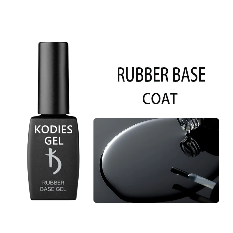 

KODIES GEL 12ml/8ml Rubber Base Coat Top Coat UV Gel Nail Polish Set Bright No Sticky Top Coat No Wipe Strong Reinforce Gel Base