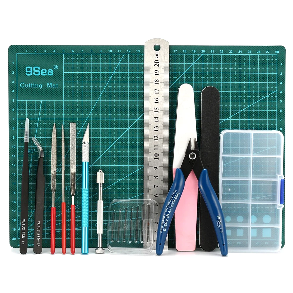 19 в 1 модель строительные инструменты комбо DIY базовые Инструменты Набор ремесла хобби модель строительный комплект шлифованные для резки инструменты