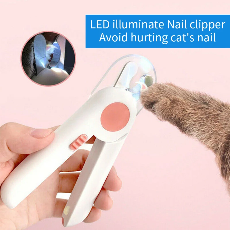 

New Pet Cat Dog Nail Clipper Cutter Nail Trimmer Grooming Scissors With LED Light