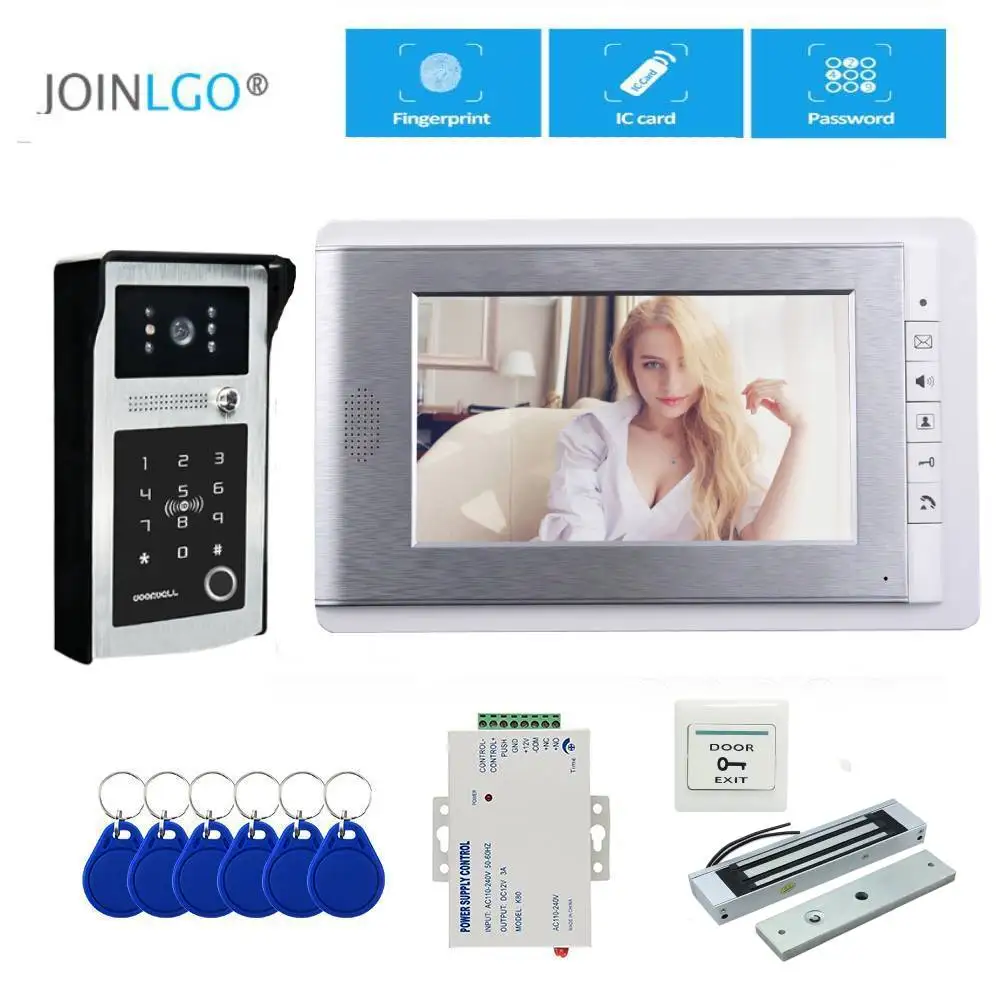 7" Video Door Phone Intercom System  Waterproof RFID Code Keypad Doorbell Camera 