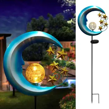

One by one Retro Star Moon Solar Waterproof Outdoor Light Light Landscape Effect Lawn Decoration X1L3