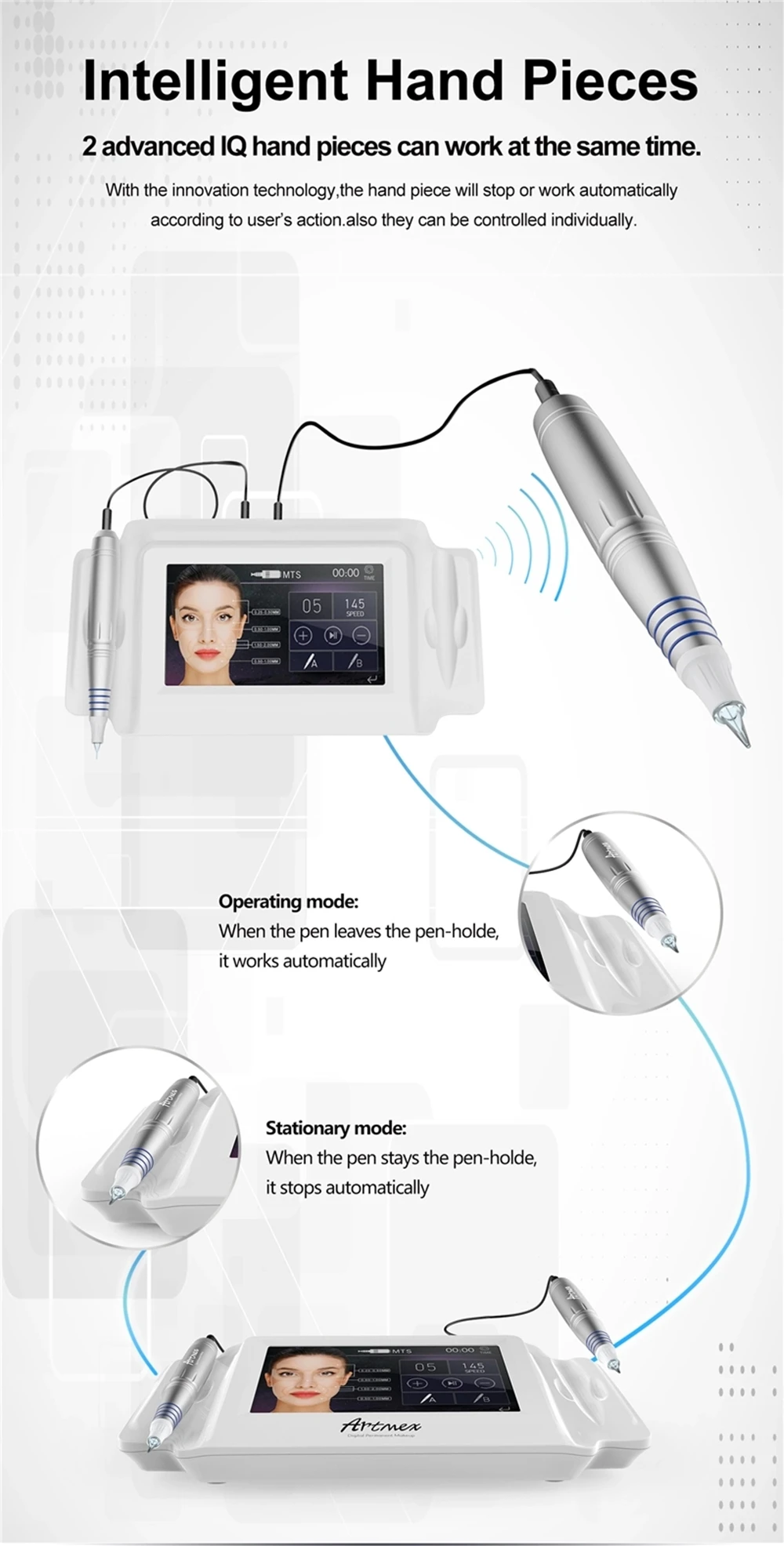 Artmex V8 профессиональная цифровая Перманентная машина для татуажа глаз бровей губ Вращающаяся ручка МТС пму система с иглой для татуажа