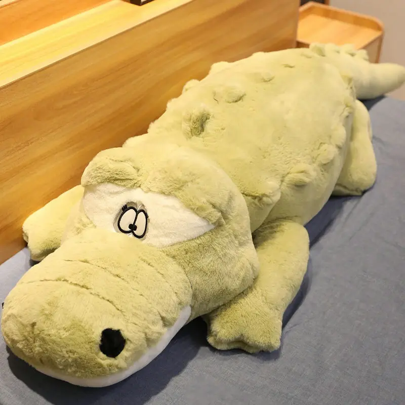 Juguetes de peluche de cocodrilo de 60-150 cm, animal de peluche realista, cojín de almohada relleno de cocodrilo suave para niñas, regalo para niños