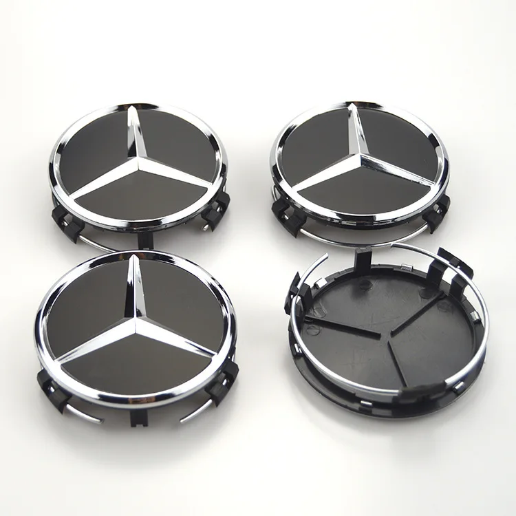 

Applicable Mercedes Wheel Hub Cover Black And White with Pattern Plastic Cover 75MM Center Cap Benz Wheel Hub Cover