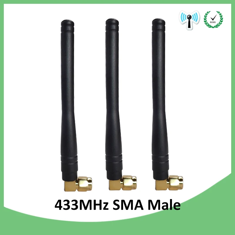 EOTH 10pcs 433mhz antenna 3dbi sma male lora antene pbx iot module lorawan signal receiver antena high gain