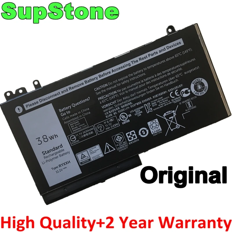 SupStone RYXXH 9P4D2 Аккумулятор для ноутбука Dell Latitude E5250, E5450, E5550, 12 5000,11-3150,11-3160,11-3550 38Wh
