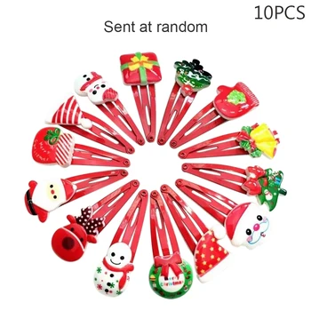 

10Pcs Super Lovely makeup Baby Girl Candy Hairpin Kids Christmas Cartoon Pattern Hair Clip Children Cute Bobby Pin make up