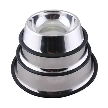 

Large Dog Bowl Stainless Steel Non Slip Pet Puppy Food Water Dish Feeder Feeding