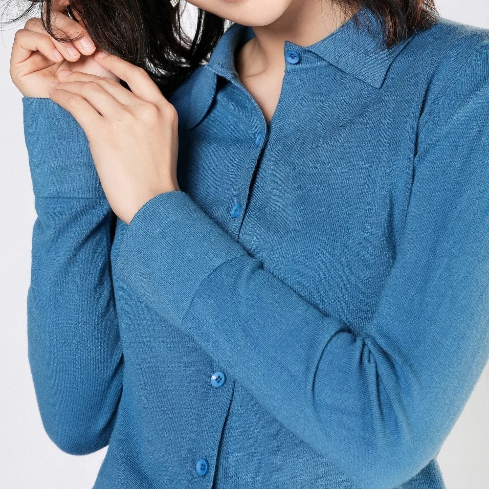 

Woman Knitted Sweater Short Spring Fashion Wild Woman Wool Shirt Necklace Leather Clip Sweater