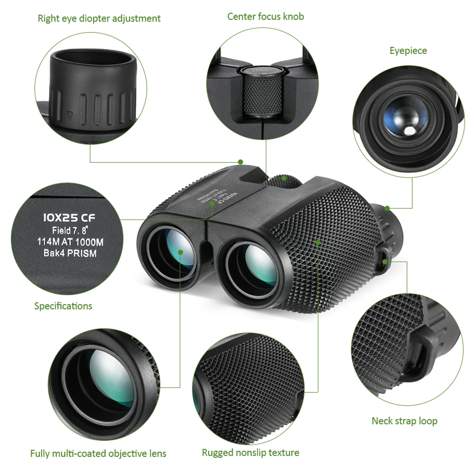 Binoculares para adultos - Binoculares profesionales HD de alta potencia  30-260X con lente prisma BAK4 FMC de largo alcance para observación de  aves, viajes, observación de estrellas, caza : Electrónica 