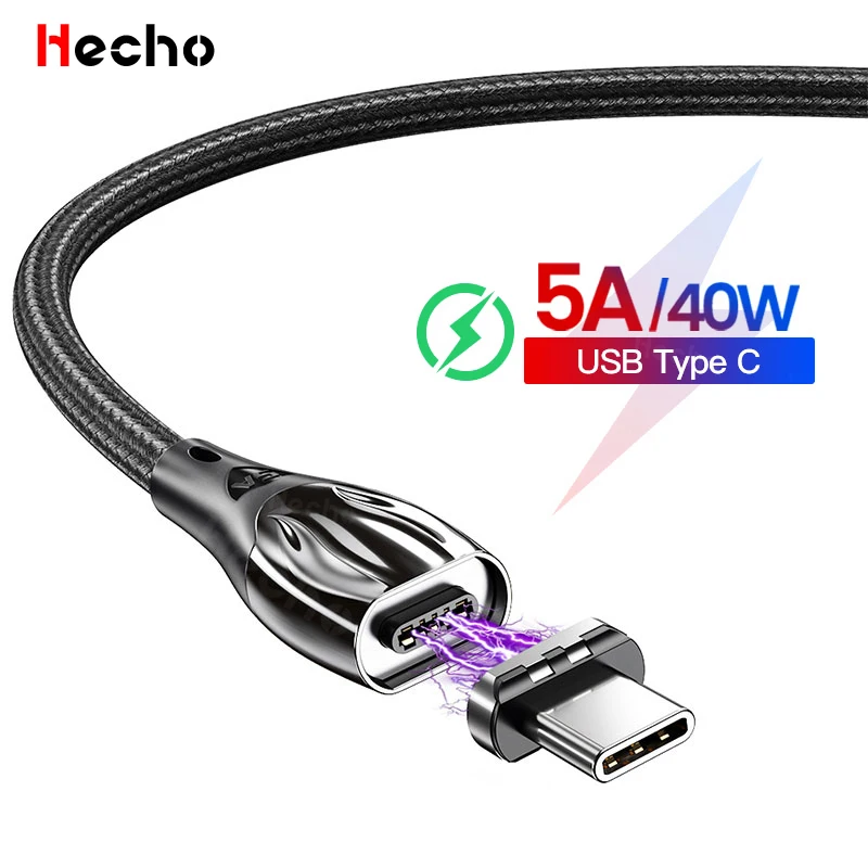 5A Магнитный кабель с разъемом USB Type-C для Huawei мат 30 20 P30 P20 Pro Honor 10 9X USB-C магнит