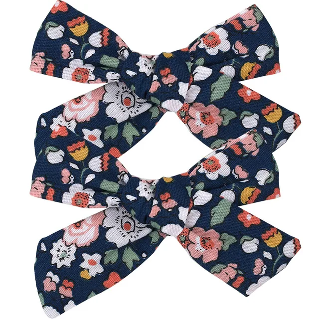 2021 New Solid Cotton Hiar Bows With Clip For Baby Girls Hair Clips Barrettes Hairpins Hair Accessories Kid Handmade заколки 2 PCS