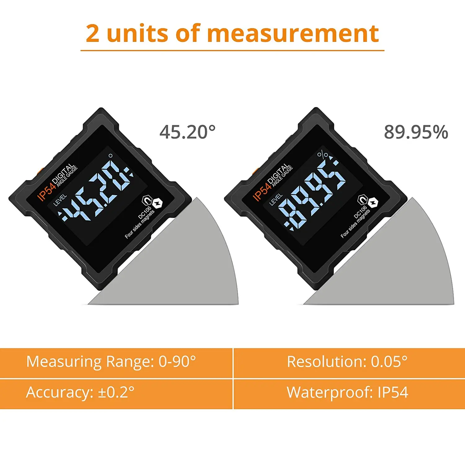 360 Degree Mini Digital Protractor Inclinometer Electronic Level Box Four Sides Strong Magnetic