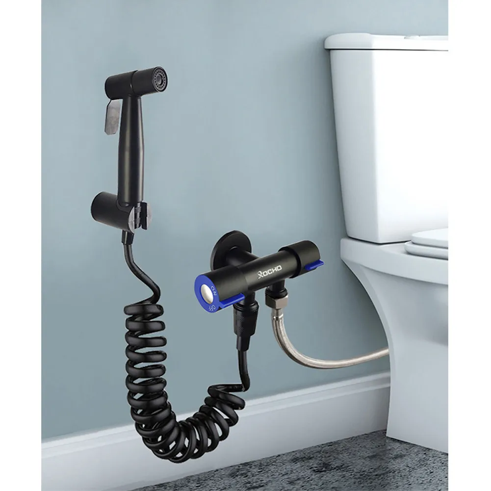 Matte Black Bidet Toilet Spray Douche Shower Head Muslim Hygiene Set