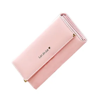 

Wallet women's long simple love wallet small fresh multi-function clutch bag women's wallet women's bag handbag PU Solid