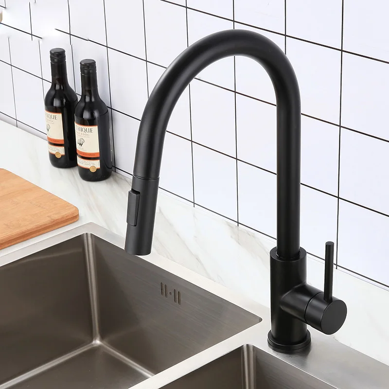  Touch Kitchen Tap Senducs Pull Out Kitichen Faucet Intelligent Touch Sensing Kitchen Sink Faucet Bl - 4000321893928