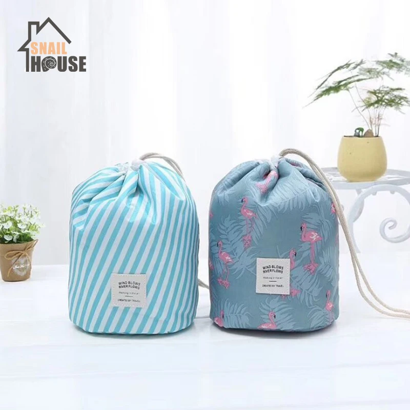SnailHouse Cartoon Makeup Bag Drawstring Waterproof Storage Bag Women Fashion Travel Hanging Wash S