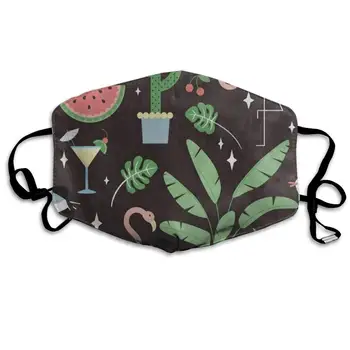 

Flamingo Palm Tree Pine Fabulous Dust Mouth Mask Reusable Anti-Dust Face Mask Adjustable Earloop Skin Protection