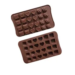 Мини-Роза силиконовая форма для шоколада банты Конфеты Мыло формочка в виде сердца формы для выпечки для льда лоток кухонные аксессуары