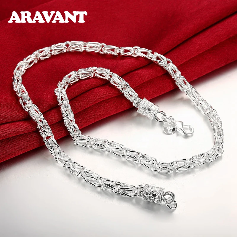 

925 Sterling Silver Chain Link Necklace For Men Women Fashion Jewelry Accessories