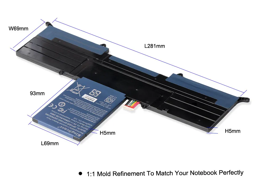 Kingsener-bateria para Acer Aspire s3 Ms2346 Ap11d3f Ap11d4f 3icp5 65 88 3icp5 67 90 11.1v 3280mah Nova Ap11d3f Baterias p/ laptop - Imagem 5