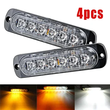 

4pcs Bar lights Ambe Strobe Replacement Waterproof 6-LED Truck Emergency