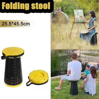 

Retractable Stool Folding Chair Outdoor Furniture Portable Pouf Camping Chair Convenient Fishing Chair Stool for Waiting in Line