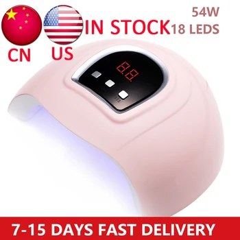 

54W Power Nail Dryer Fast Curing Speed Gel Light Nail Lamp LED UV Lamps For All Kinds of Gel 54W LED Nail Gel Lamp Nail Dryer