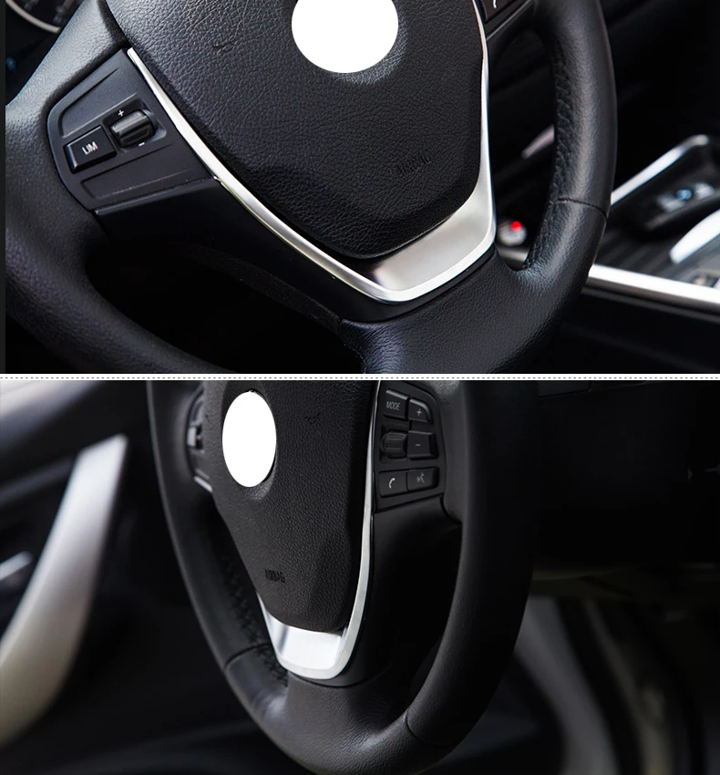 ABS Хромированная накладка на руль декоративная накладка наклейка интерьерные аксессуары для BMW 1 3 серии F20 F30 F34 3GT 320i 328i 118i