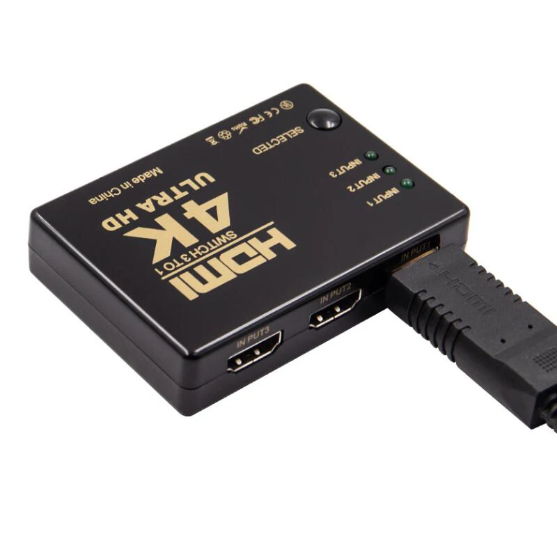 BRSUANG 3-Порты и разъёмы 4K* 2K видеокоммутатор HDMI конвертер видео распределительной коробки с мультимедийным интерфейсом высокой четкости видео конвертер адаптер для ПК компьютер ТВ коробка DVD HD ТВ Xbox PS3