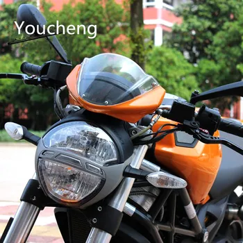 

For Ducati Monster 696 795 796 1100 S EVO 2008 2009 2010 2011 2012 2013 2014 Motorcycle Windshield Windscreen Screen Black Clear