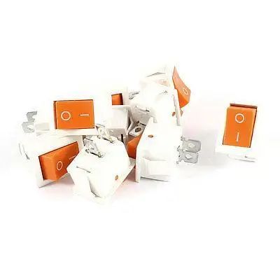 

10Pcs KCD1 AC 250V 6A 125V 10A 2Pin SPST Power ON/OFF Panel Rocker Switch Orange