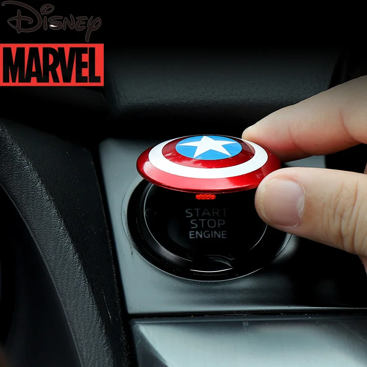 Автомобильная кнопка запуска с одной кнопкой Marvel Captain America декоративный защитный