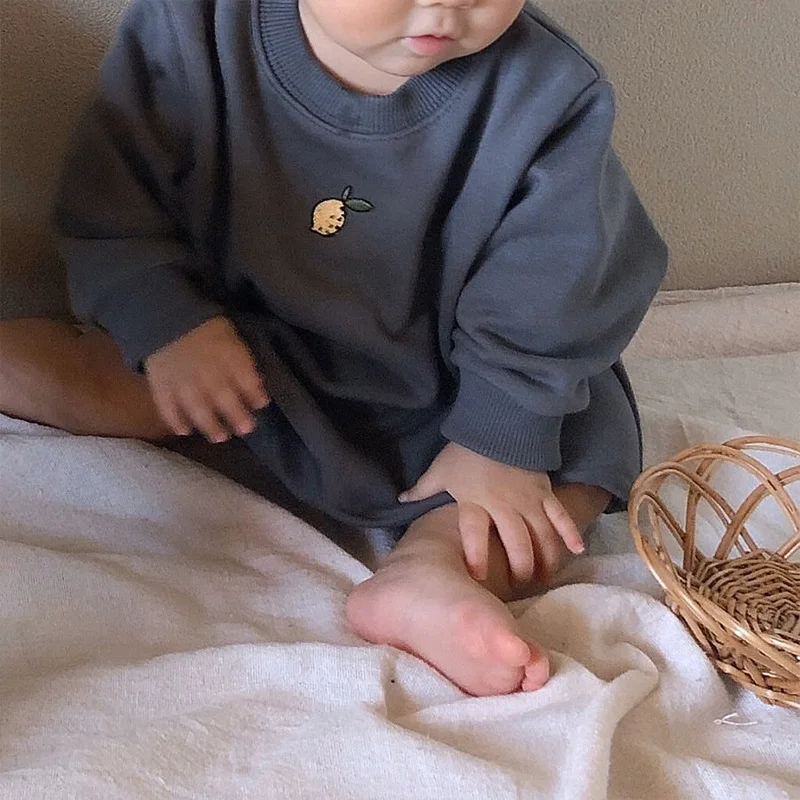 Autumn Baby Bodysuits Lemon One Piece Jumpsuits for Girls and Boys