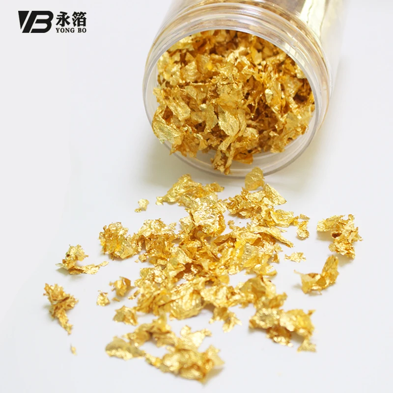 24K съедобный Золотой хлопья сусальное золото фрагменты 1g Фольга для торта
