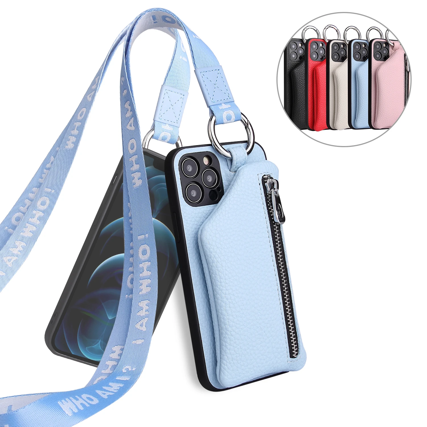 iphone 13 pro max case leather Luxury Crossbody chain Neck Strap Cord wallet leather Phone Case For iphone 13 12 11 Pro Max 7 8 Plus X XS XR SE2 Lanyard Cover 13 pro max case