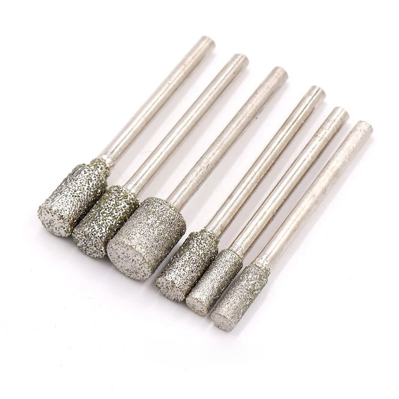 

1/2/5/10Pcs 3-12mm Diamond Burr Grinding Head Mounted Point Engraving Drill Bit 46 Grit for Dremel Rotary Tools Glass Stone Jade