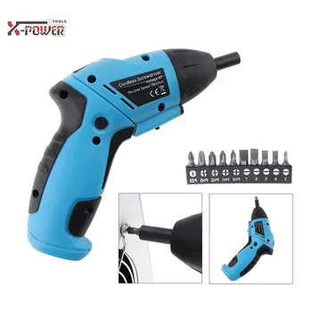 

Mini 6V Battery Operated Cordless Electric Screwdriver with LED Lighting and Bidirectional Switch for Household Maintenance