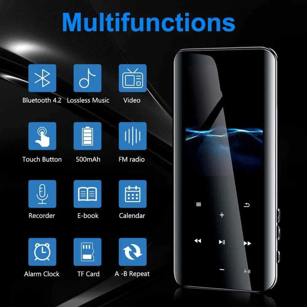 MP3 плееры с Bluetooth 4 2 Портативный Hi Fi музыкальный плеер без потерь изогнутым