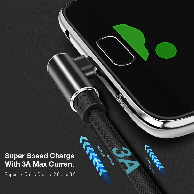 Micro USB Cable 3A Fast Charger USB Cord Suntaiho 90 degree elbow Nylon Braided Data Cable for Samsung/Sony/Xiaomi Android Phone charger type for android