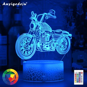 

Newest Cool Motorcycle Led Night Light for Kids Bedroom Decor Unique Birthday Gift Children Study Room Desk 3d Lamp Motocycle