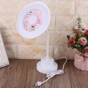 

3 Modes USB Powered Desk Cooling Fan With LED Light Lamp Desktop USB Air Cooling Fan for Home Office Outdoor Camping