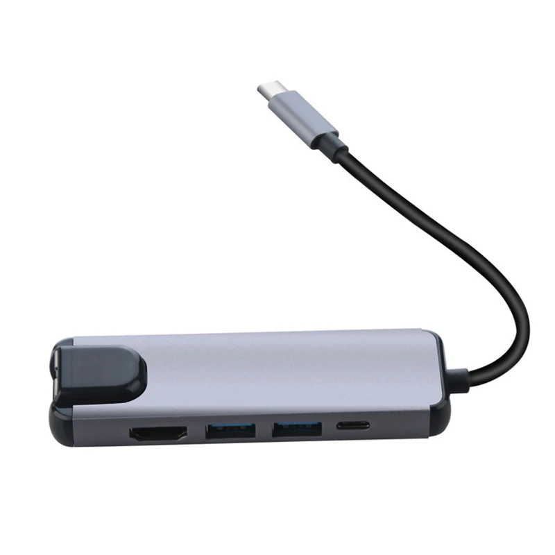 5 в 1 usb type C концентратор HDMI 4K USB C концентратор к Gigabit Ethernet Rj45 Lan адаптер для Macbook Pro Thunderbolt 3 USB-C зарядное устройство