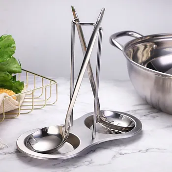 

MOM'S HAND Kitchen Accessories Kitchen Soup Spoon Rests Stainless Steel Pan Pot Cover Lid Rack Stand Spoon Holder Organizer