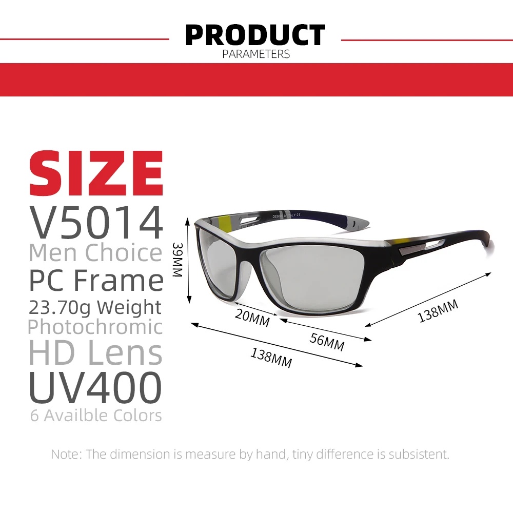 Cycling Sunglasses Photochromic Sports Polarized Color Changing Goggles Outdoor Climbing Eyewear